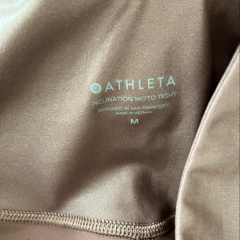 Athleta Inclination Moto tights shimmer brown M - Picture 11 of 11